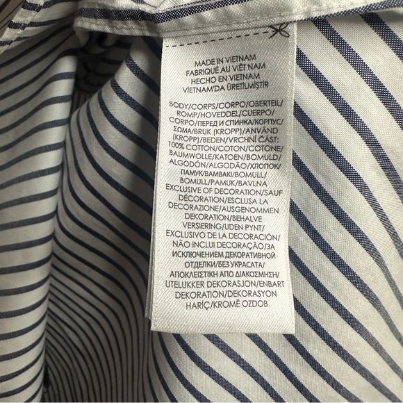 Ralph Lauren Classic Fit Grey Striped Long Sleeve Shirt Size XL - Picture 7 of 10